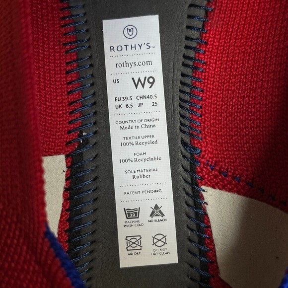 Rothy's Women's The Point Shoe Chili Red Flats - Size 9 - Near Perfect Condition - Picture 10 of 10